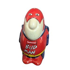 Bud Man Salt Shaker  Budweiser Beer Mascot Ceramarte Ceramic Vintage replacement